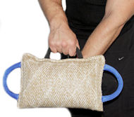 Easy of Use Jute Bite Pillow - 3 handle bite tug for young dogs