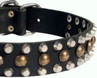 Custom Studded Leather Dog Collar for Doberman
