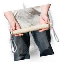 Doberman Puppy Training Roll Tug with Two Handles Doberman Puppy Training Roll Tug with Two Handles
