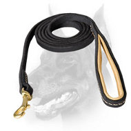 Doberman Dog Walking Leather Leash with Comfy Handle Doberman Dog Walking Leather Leash with Comfy Handle