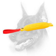 Doberman Puppy Convenient French Linen Bite Tug with Nylon Handle Doberman Puppy Convenient French Linen Bite Tug with Nylon Handle