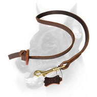 Doberman Dog Short Leather Leash for Heeling Doberman Dog Short Leather Leash for Heeling