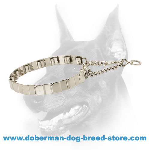 Pinch Neck Tech Metal Dog Collar for Correction of Behavior in Doberman