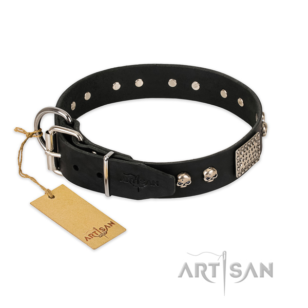 Rust-proof traditional buckle on comfy wearing dog collar