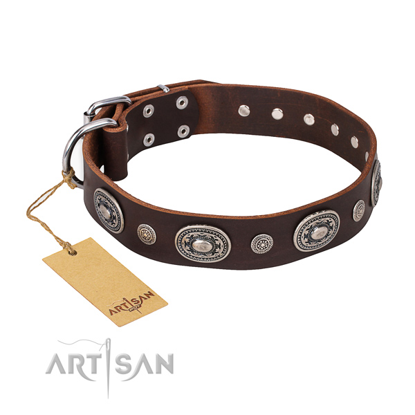 High quality genuine leather collar crafted for your dog