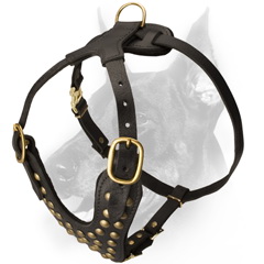 Easy adjustable strongest leather dog harness