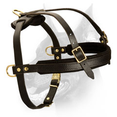 Heavy duty dog leather harness
