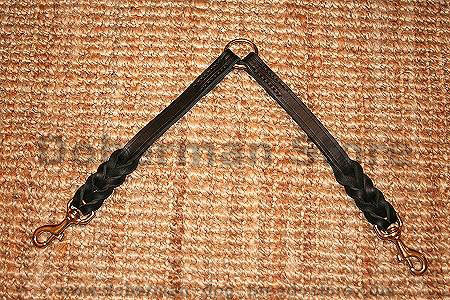 Braided leather coupler for walking 2 dogs for Doberman