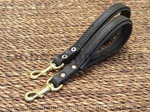 Short leather dog leash for Doberman dog