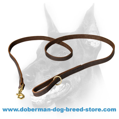 Leather Dog Leash for Management of Doberman