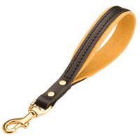 Leather dog leash for training, walking, tracking Doberman