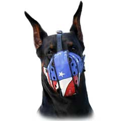 Leathern hand-painted snug dog muzzle