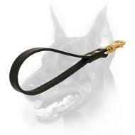 Short Leather Dog Leash with Brass Fittings Short Leather Dog Leash with Brass Fittings