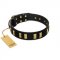 "Glorious Night" FDT Artisan Decorated Black Leather Doberman Collar