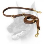 Leather Doberman Leash for Dog Ttraining, Walking, Tracking