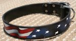 American Flag Dog Collar for Doberman - Leather usa collar