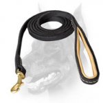 Doberman Dog Walking Leather Leash with Comfy Handle