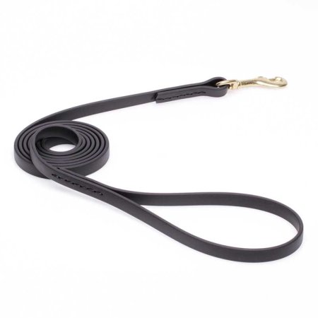 Black Biothane Doberman Leash for Walking, Tracking