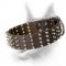 Extra Wide Doberman Dog Collar with 4 rows of Spikes