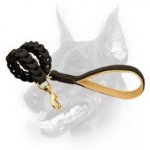 Unique Handmade Leather Dog Leash with Padded Handle