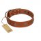 "Sweet Caramel" Designer FDT Artisan Tan Leather Doberman Collar
