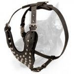 Luxury Studded Leather Dog Harness-Designer Strongest Doberman Harness