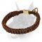 Stylish Leather Dog Choke Collar Braided All Over