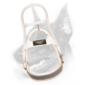 Doberman Dog Assistance Harness Made of Nylon "True White Guide"