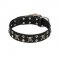 FDT Artisan 'Rock 'n' Roll Style' Fancy Leather Doberman Collar with Skulls, Bones and Studs 1 1/2 inch (40 mm) wide