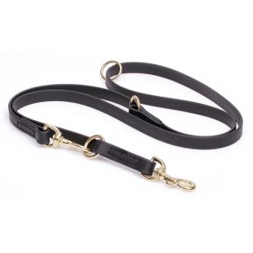 Multipurpose Black Biothane Doberman Leash for over 7 Different Activities