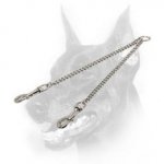 Chrome Plated Coupler Leash for Walking Two Dogs