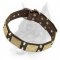 Stunnning Leather Dog Collar Decorated With Plates and Piramids