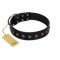 "Flower Rhapsody" FDT Artisan Premium Quaulity Black Leather Doberman Collar