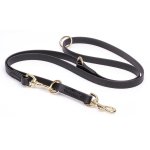 Multipurpose Black Biothane Doberman Leash for over 7 Different Activities