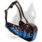 Gorgeous Heavy Duty Leather Dog Muzzle With Blue Flames Painting