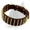 Spiked Leather Dog Collar-Extra Wide Dog Collar-Handmade Product