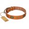 "Dandy Pet" FDT Artisan Handcrafted Tan Leather Doberman Collar