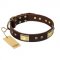 "Rich Fashion" FDT Artisan Decorated Leather Doberman Collar with Plates and Studs