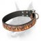 Amazing Leather Collar with Handpainted Fire Flames for Doberman