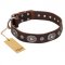 "Extra Pizzazz" FDT Artisan Adorned Brown Leather Doberman Collar