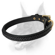 Designer Leather Doberman Collar with Amazing Braid
