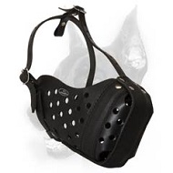 Doberman Dog Leather Muzzle with Reinforced Nose Part