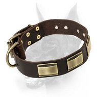 Massive Decoration Doberman Dog Leather Collar