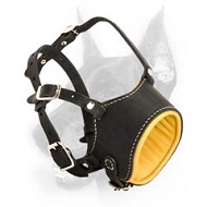 Doberman Dog Durable Leather Muzzle with Anti-Barking Effect