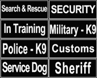 Identification Patches for Collars and Harnesses of Doberman