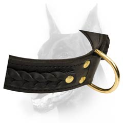 Durable leather dog collar