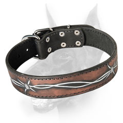 Handpainted leather collar