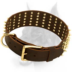 Durable leather dog collar