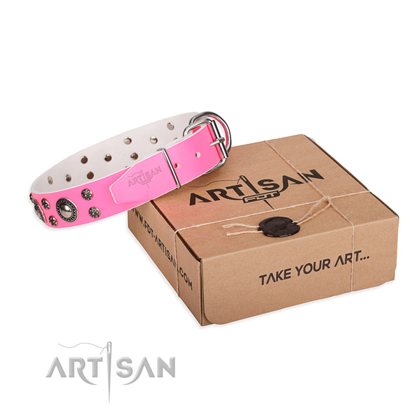 Awesome full grain genuine leather dog collar for daily use