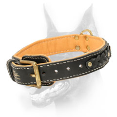 New dog collar leather with brass fittings